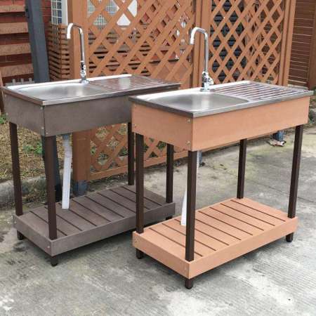 Customized Wood Plastic Composite Outdoor Garden Wash Basin Sinks